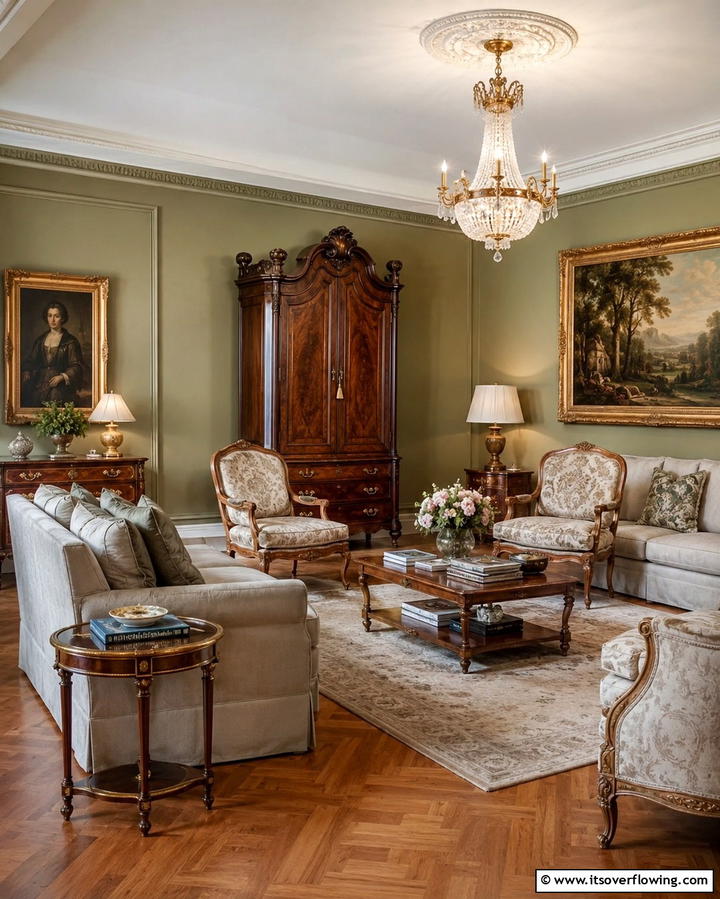 Antique Furniture for Timeless Charm - 25 Mansion Living Room Ideas for Luxurious Spaces