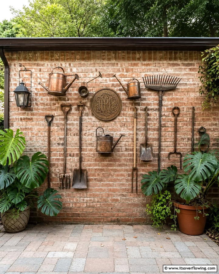 Antique Garden Tools as Decorative Elements - 25 Greenhouse Decor Ideas for Plant Lovers