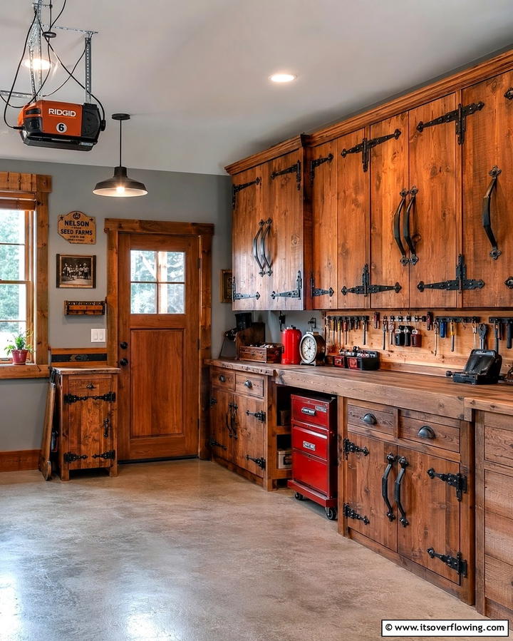 Antique Hardware Details - 25 Rustic Garage Ideas for a Cozy and Functional Space