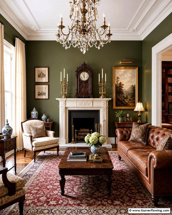 Antique Inspired Accessories - 25 Ralph Lauren Living Room Ideas for Classic Elegance