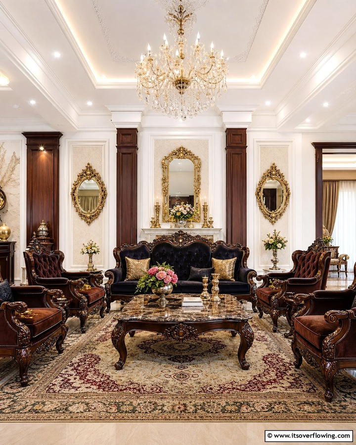 Antique Inspired Furniture - 20 Royal Living Room Design Ideas for an Elegant Space