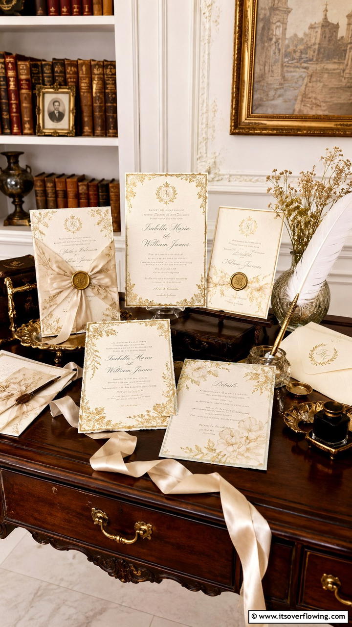 Antique Inspired Wedding Invitations - 30 Bridgerton Wedding Ideas for Regency-Inspired Celebrations