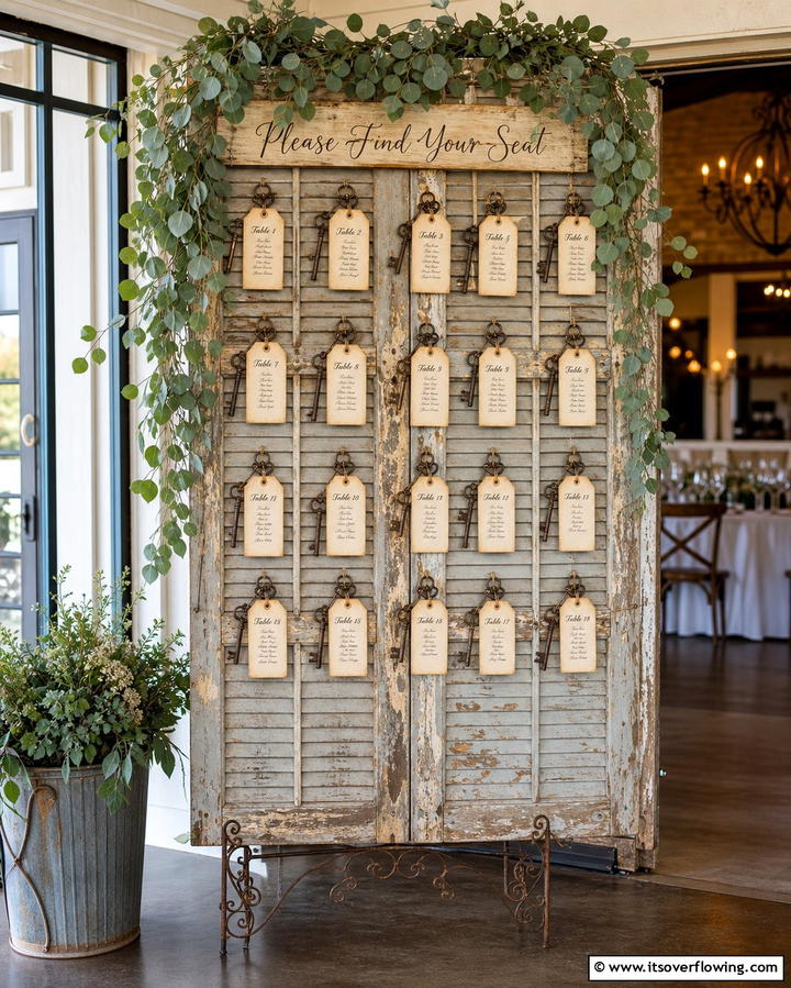 Antique Key Seating Chart - 25 Vintage Wedding Ideas for a Nostalgic Celebration
