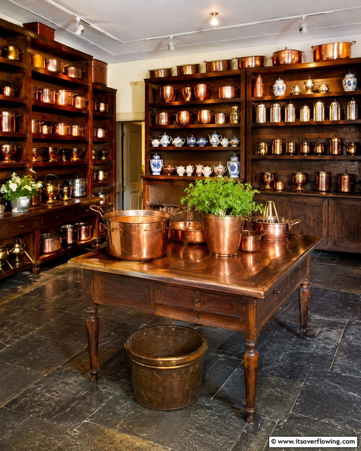 Antique Kitchenware Display - 30 Gothic Kitchen Ideas for Dramatic Dark Aesthetic Spaces