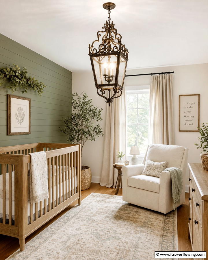 Antique Light Fixtures - 25 Farmhouse Nursery Ideas for a Cozy Baby Room