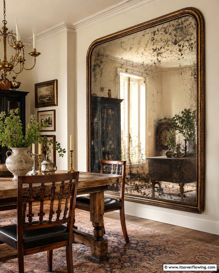 Antique Reflections - 30 Stunning Dining Room Mirror Ideas for Elegance