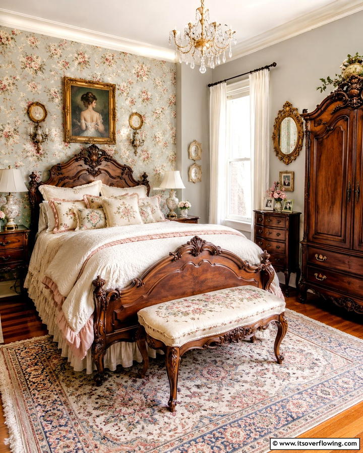 Antique Romance Finds - 30 Romantic Bedroom Ideas to Create a Cozy Love Nest