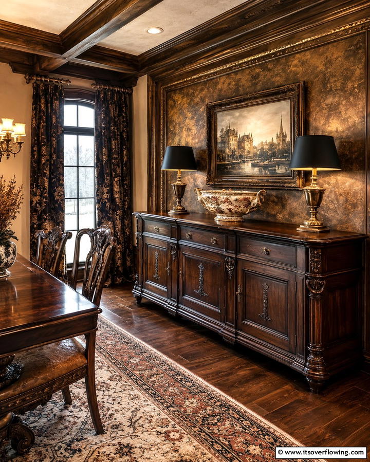 Antique Sideboards for Functional Elegance - 25 Parisian Dining Room Ideas for Elegant Spaces