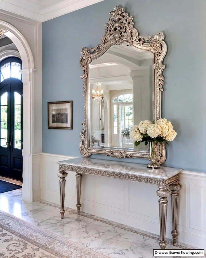 Antique Silver Mirror - 30 Statement Entryway Mirror Ideas to Brighten Narrow Spaces