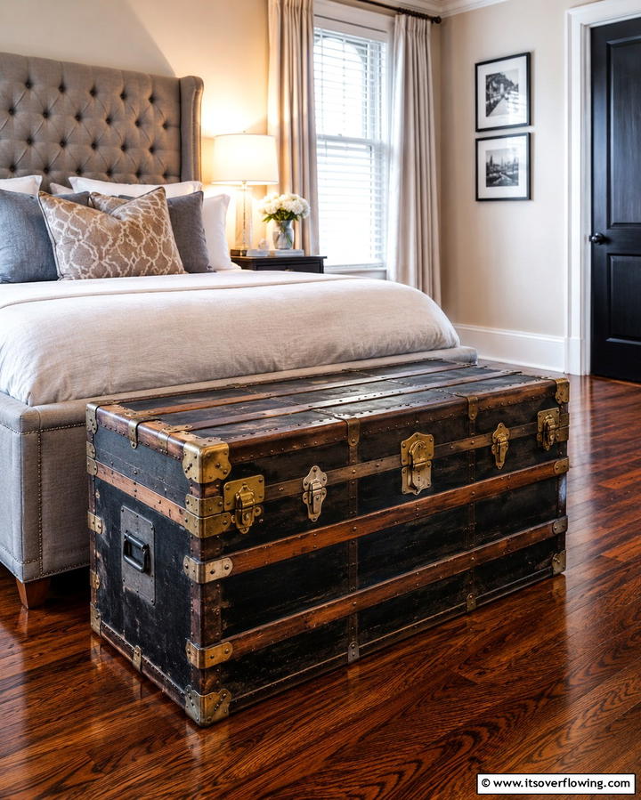 Antique Steamer Trunks - 25 Steampunk Bedroom Ideas for a Unique Vintage Look