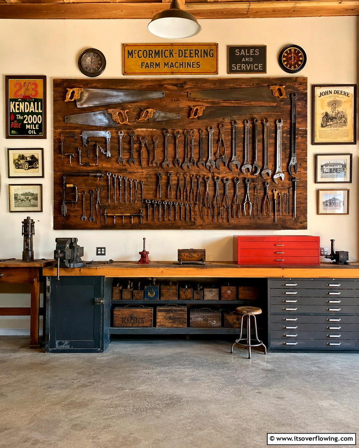 Antique Tool Displays - 25 Rustic Garage Ideas for a Cozy and Functional Space