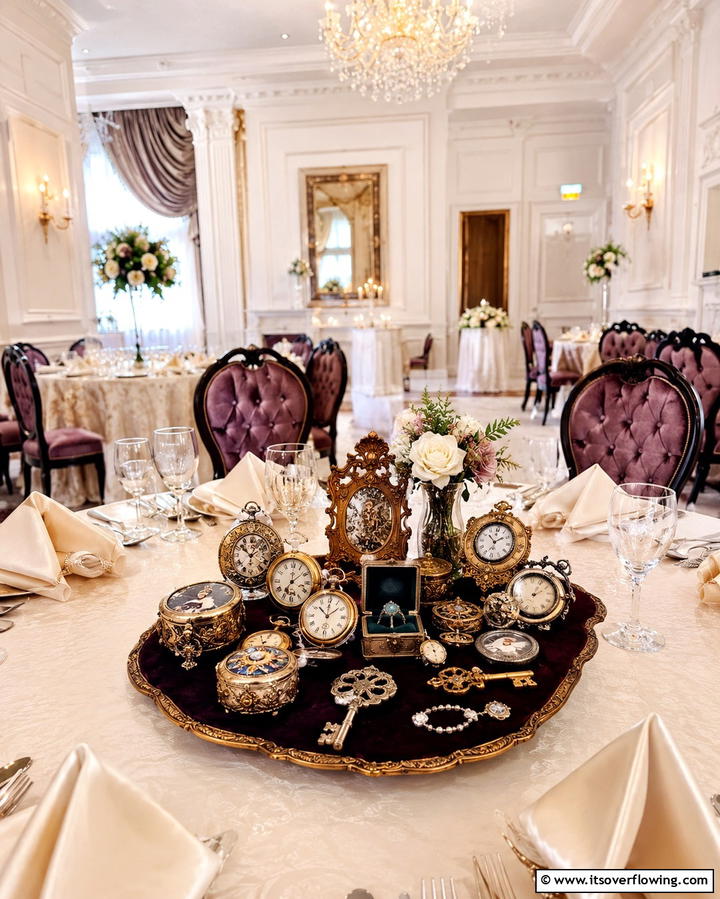 Antique Trinket Display - 30 Unique Non-Floral Wedding Centerpiece Ideas