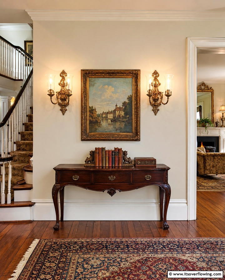 Antique Wall Sconces - 30 Entryway Wall Ideas for First Impressions and Functional Storage