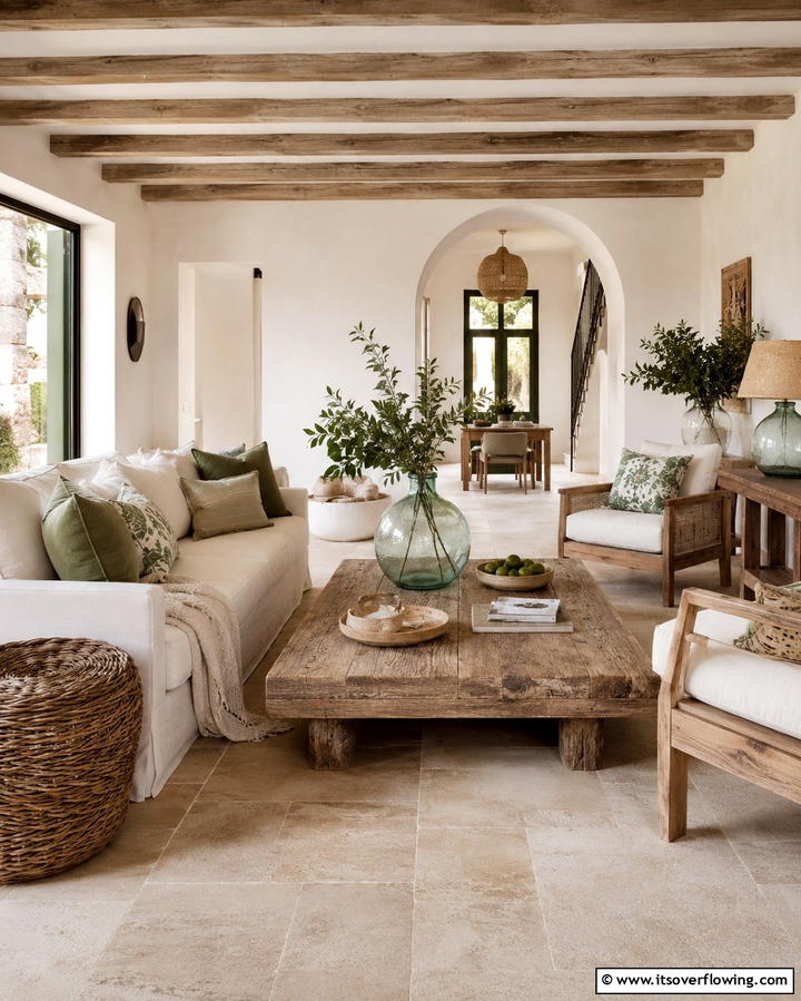 Antique and Vintage Touches - 30 Mediterranean Living Room Ideas- Warm & Inviting Spaces