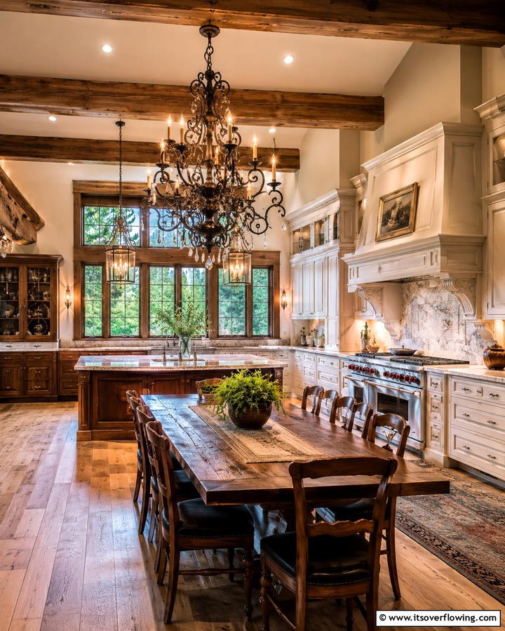 Antique or Vintage Lighting Fixtures - 25 Mountain House Kitchen Ideas for Rustic Charm