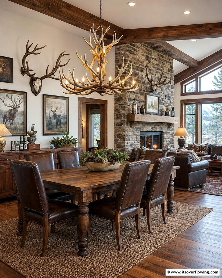Antler Accents - 25 Cabin Decor Ideas for a Cozy Retreat
