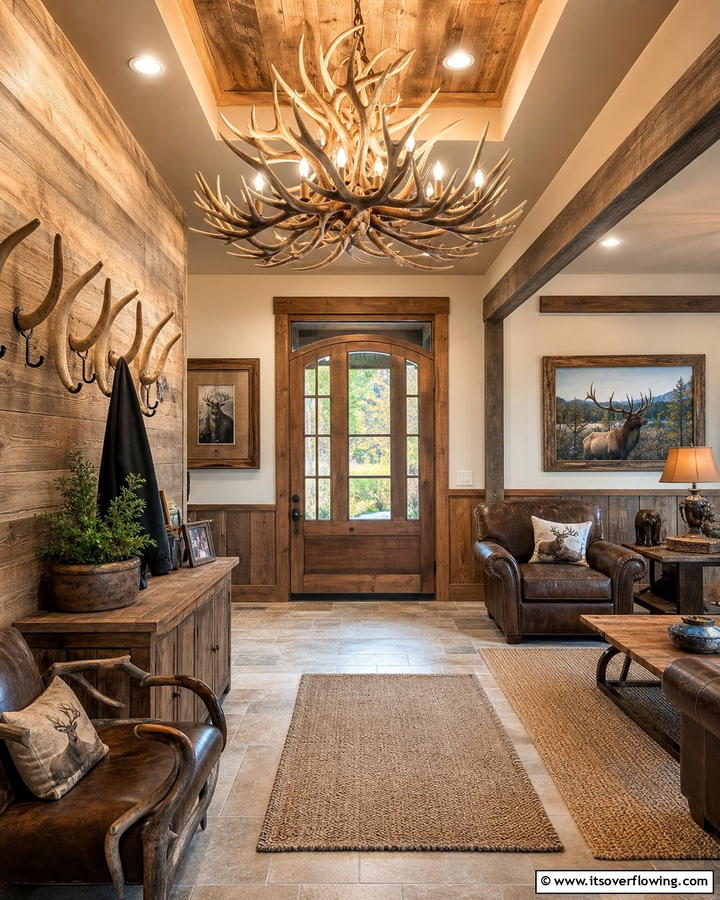 Antler Inspired Decor - 25 Cabin Decor Ideas for a Cozy Retreat