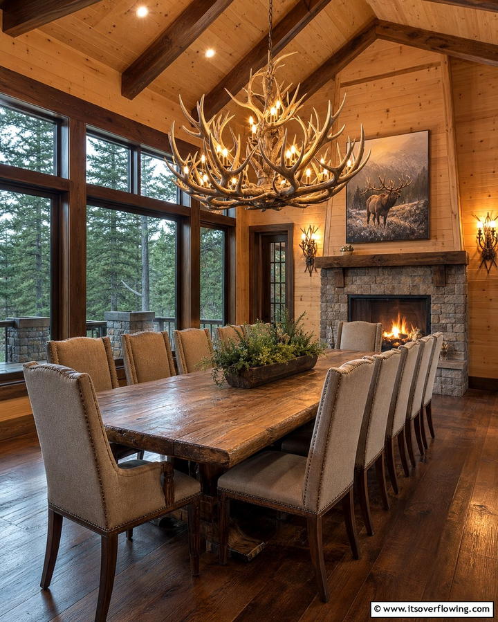 Antler Inspired Lighting Fixtures - 25 Hunting Room Ideas for the Ultimate Sportsman’s Retreat