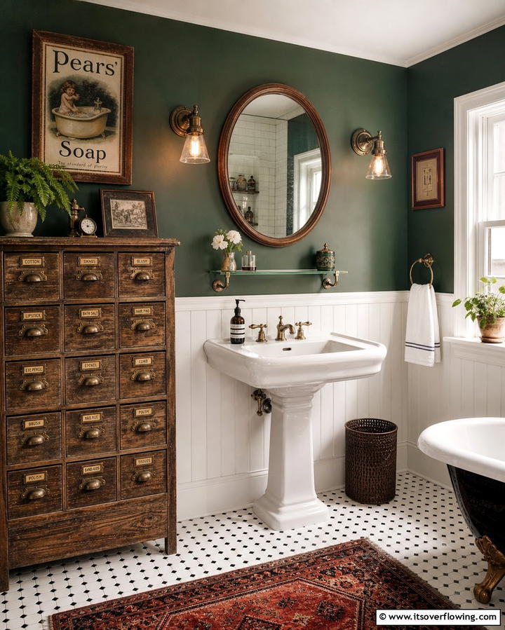 Apothecary Style Cabinets for Vintage Appeal - 25 Bathroom Cabinet Ideas for Organized Spaces