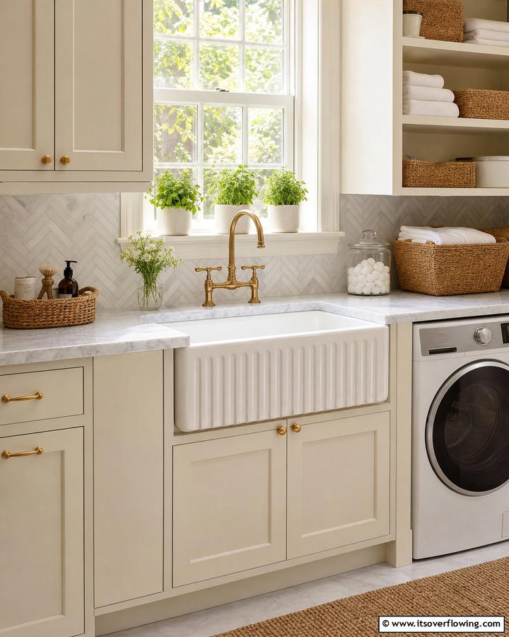Apron Front Sink - 20 Functional Laundry Room Sink Ideas for Efficiency