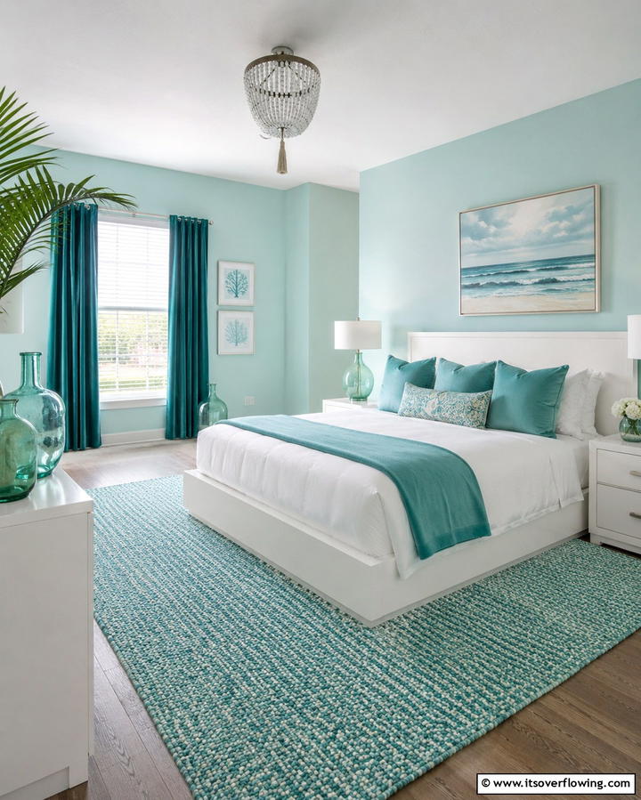 Aqua and Teal Color Palette - 20 Underwater Mermaid Bedroom Ideas for Fantasy