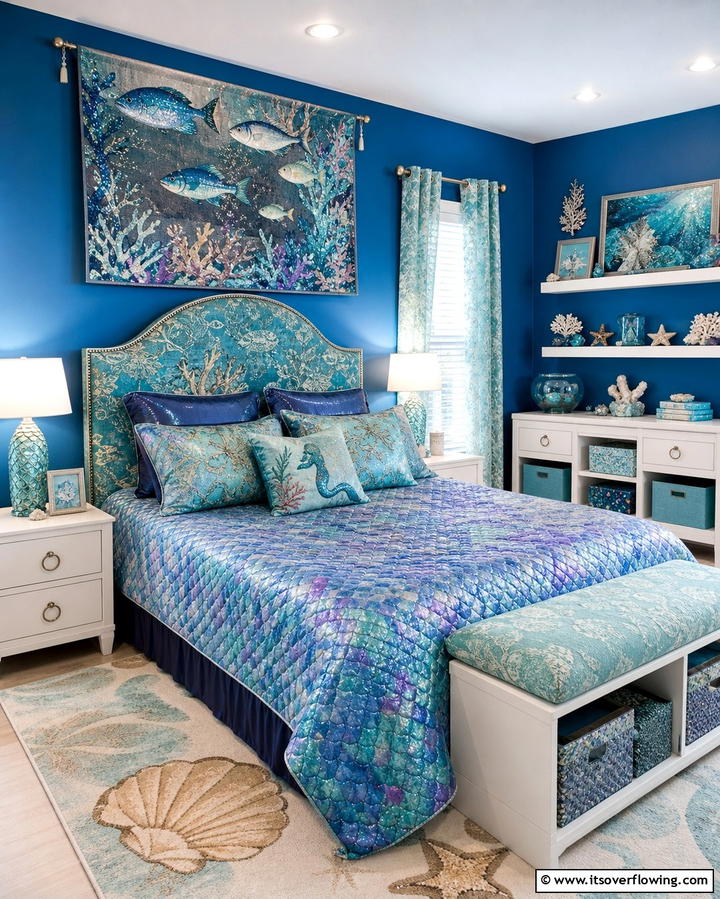 Aquatic Allure - 30 Enchanting Mermaid Bedroom Ideas for a Whimsical Retreat