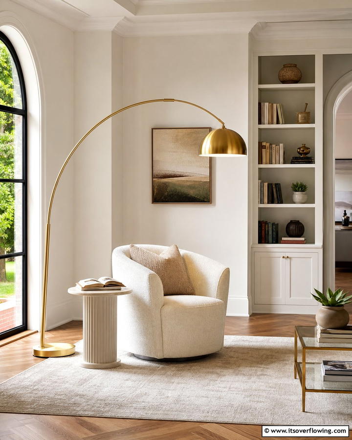 Arc Floor Lamp for Reading Nook - 30 Living Room Floor Lamp Ideas- Stylish Lighting Solutions