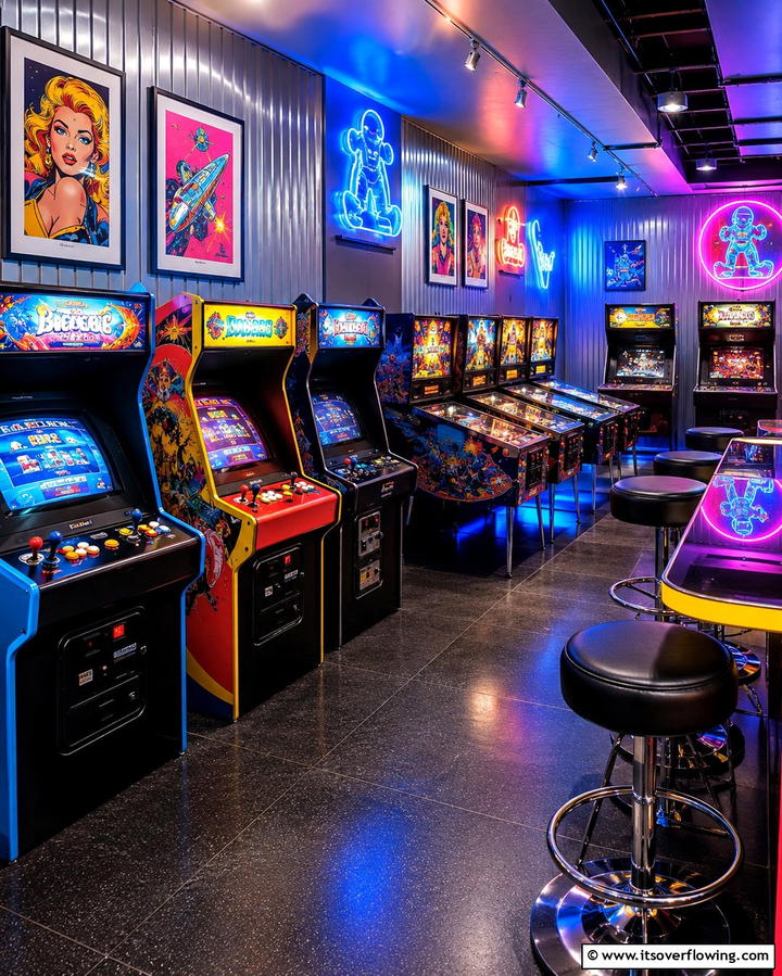 Arcade Style Setup - 25 Luxury Game Room Ideas for the Ultimate Entertainment Space