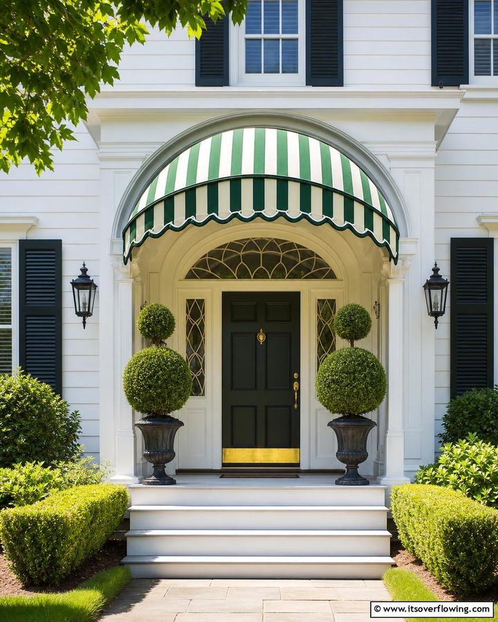 Arched Awning Elegance - 20 Front Porch Awning Ideas to Enhance Your Home