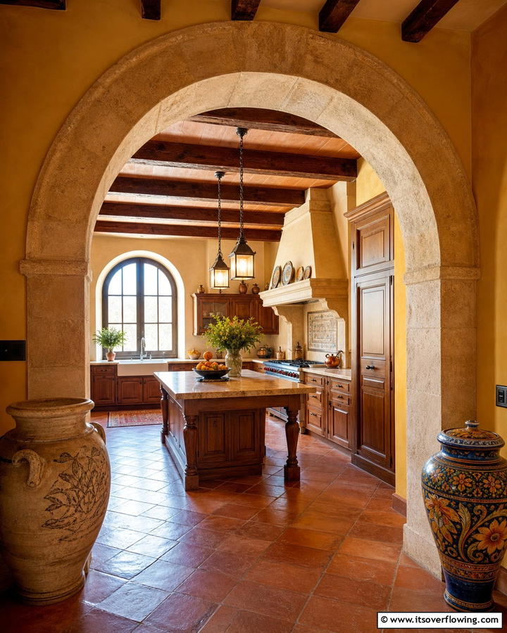 Arched Doorway Entry - 30 Tuscan Kitchen Ideas for Warm Rustic Mediterranean Vibes