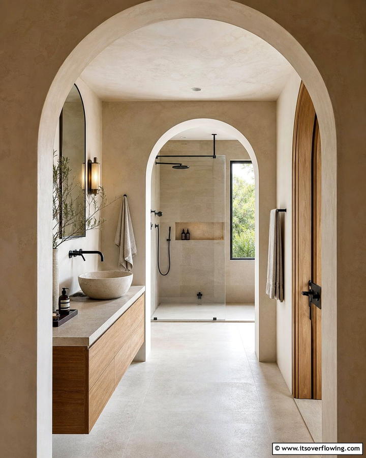 Arched Doorways - 25 Mexican Bathroom Ideas for a Vibrant and Cultural Space