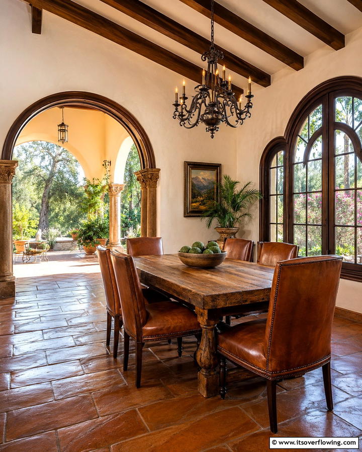 Arched Doorways and Windows - 20 Spanish Style Dining Room Ideas for a Chic Look