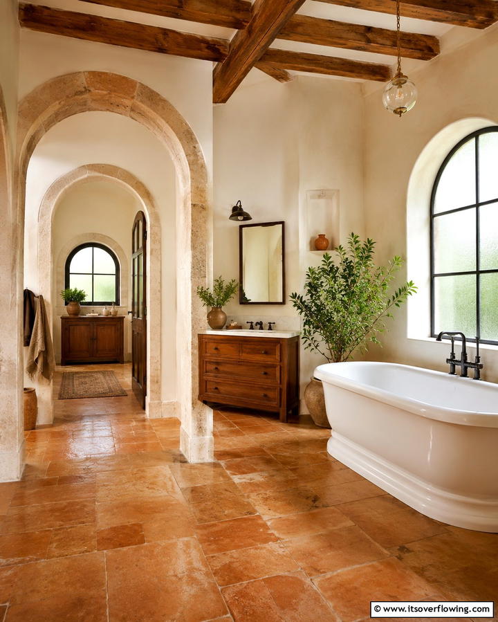 Arched Doorways and Windows - 20 Tuscan Bathroom Ideas for a Rustic Retreat