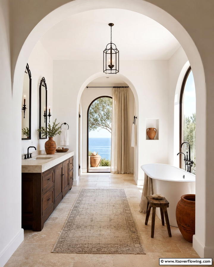 Arched Doorways and Windows - 20 Mediterranean Bathroom Ideas for a Relaxing Retreat