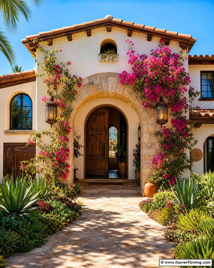 Arched Doorways for a Mediterranean Feel - 25 Boho House Exterior Ideas for a Unique and Colorful Look