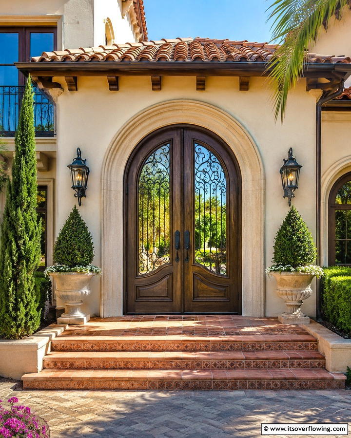 Arched Elegance - 25 Double Front Door Ideas for a Grand Entrance