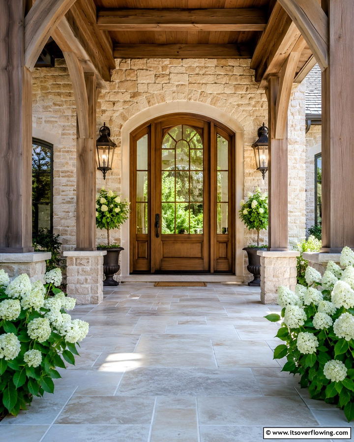 Arched Glass Insert Door - 30 Farmhouse Front Door Ideas for Curb Appeal