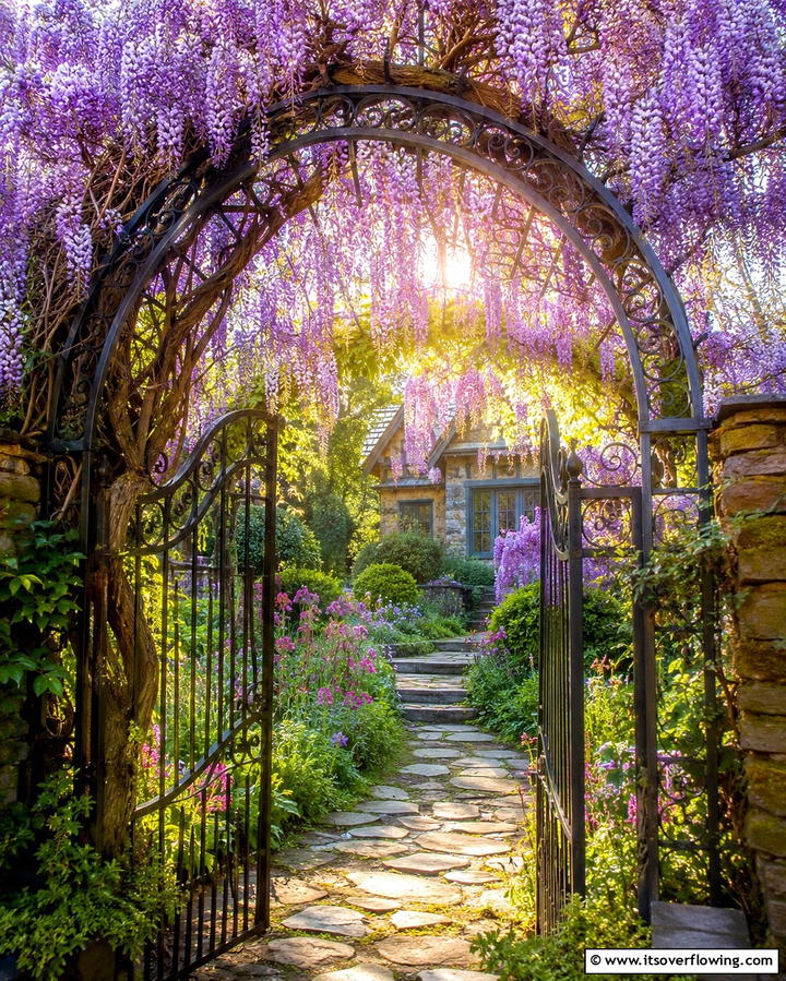 Arched Metal Gate - 25 Metal Garden Gate Ideas to Enhance Your Outdoor Space