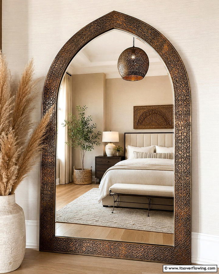 Arched Moroccan Mirrors - 25 Moroccan Themed Bedroom Ideas for an Exotic Escape