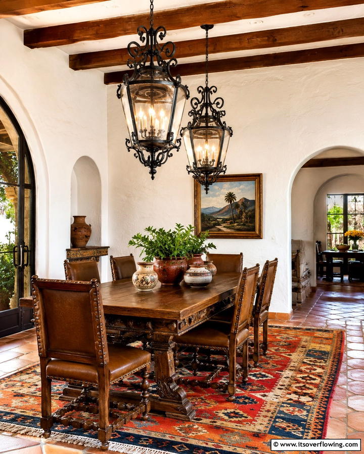 Arched Niches for Decor - 20 Spanish Style Dining Room Ideas for a Chic Look