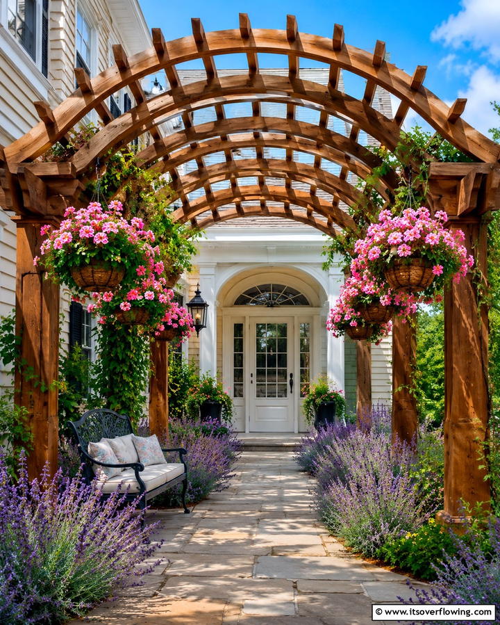 Arched Pergola Design - 25 Front Porch Pergola Ideas for a Charming Entrance