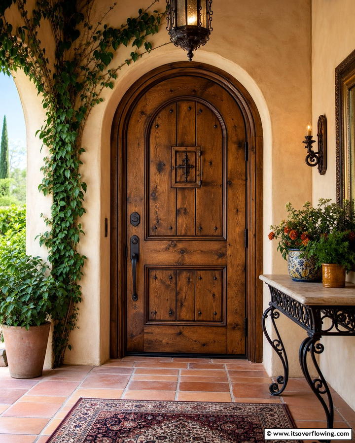 Arched Rustic Front Door - 25 Rustic Front Door Ideas to Welcome Guests in Style