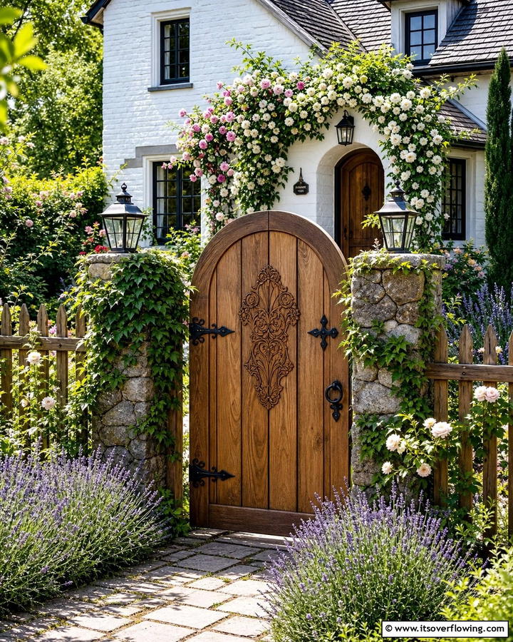 Arched Timber Gate - 20 Front Door Gate Ideas to Enhance Your Home’s Curb Appeal