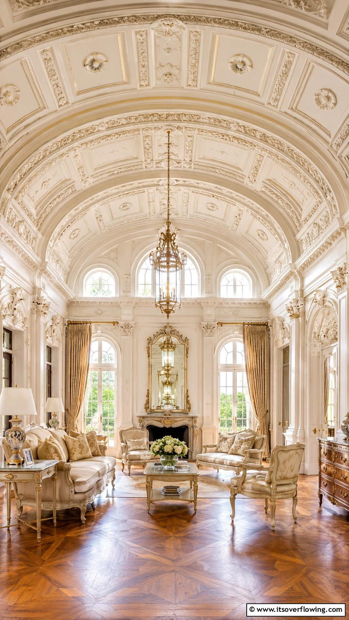 Architectural Molding Detailing - 21 Dramatic Vaulted Ceiling Ideas to Enhance Living Spaces