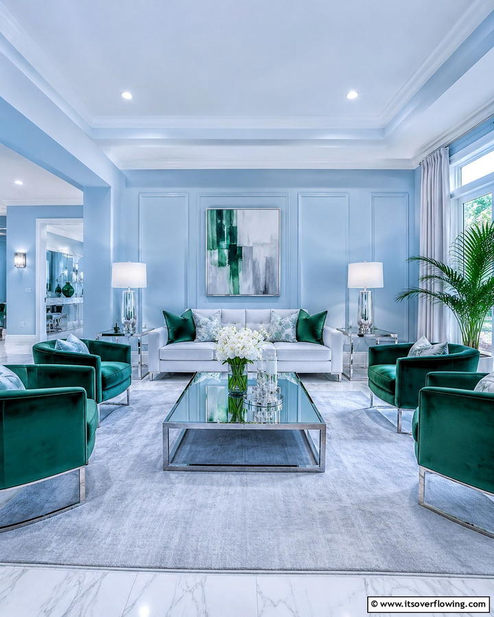 Arctic Blue and Fern Freshness - 30 Refreshing Blue and Green Color Combos for Home Decor