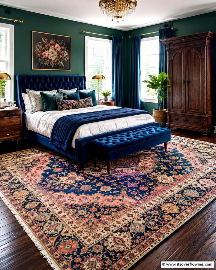 Area Rugs Over Hardwood for Layered Texture - 30 Bedroom Flooring Ideas to Elevate Comfort and Style