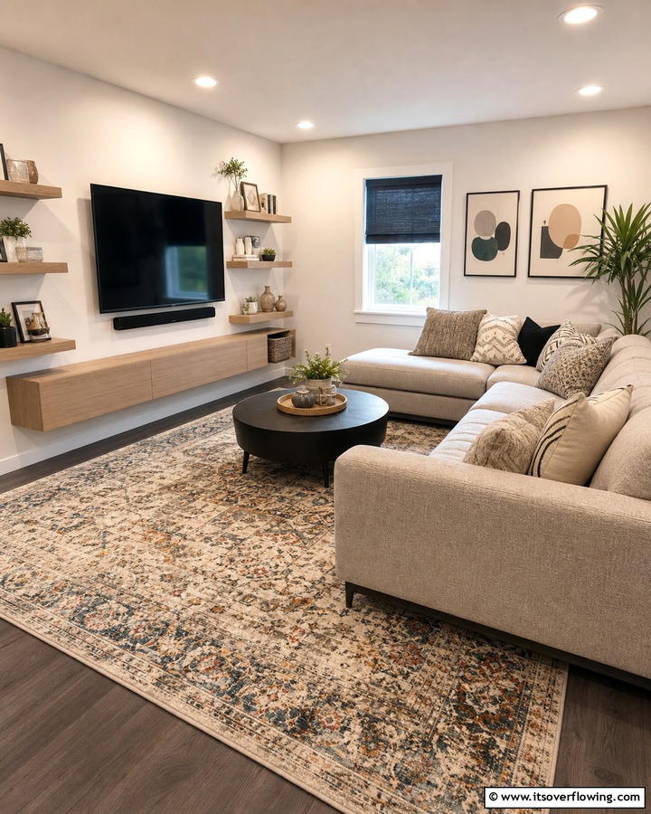Area Rugs for Enhanced Acoustics and Comfort - 20 Small Media Room Ideas for Cozy Entertainment