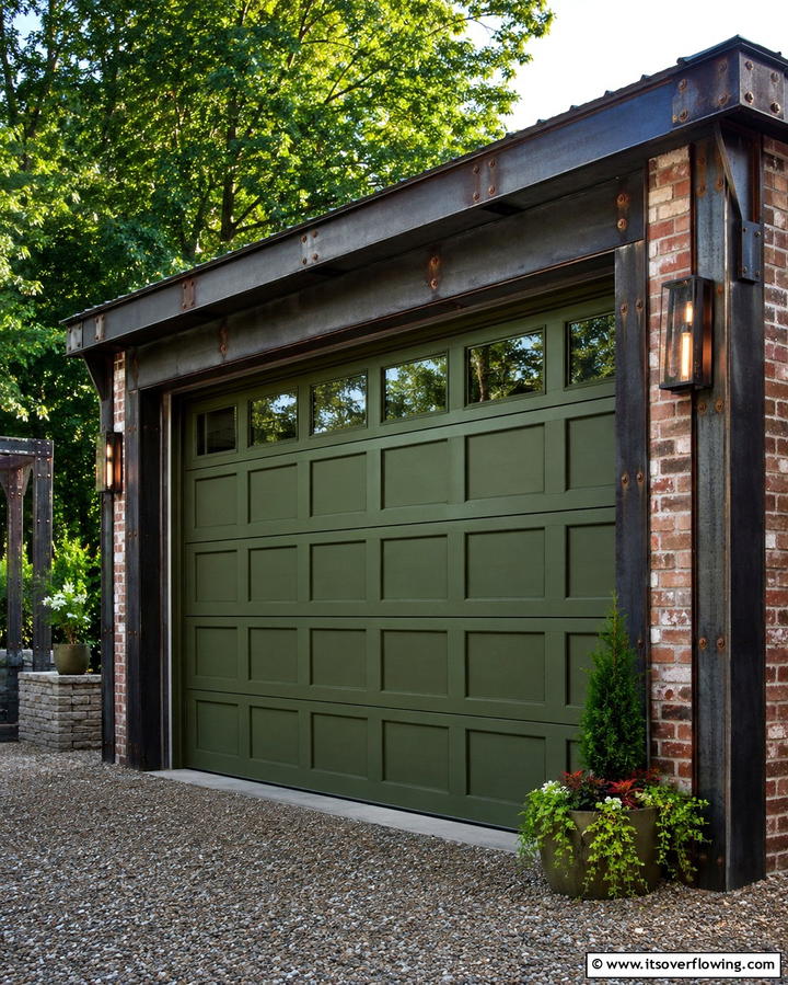 Army Green Garage Door for a Rugged Durable Look - 25 Green Garage Door Ideas for a Stylish Exterior