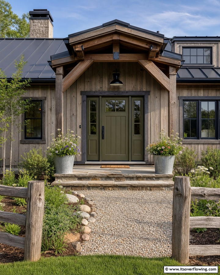 Army Green for Rugged Simplicity - 20 Green Front Door Ideas to Welcome Guests in Style