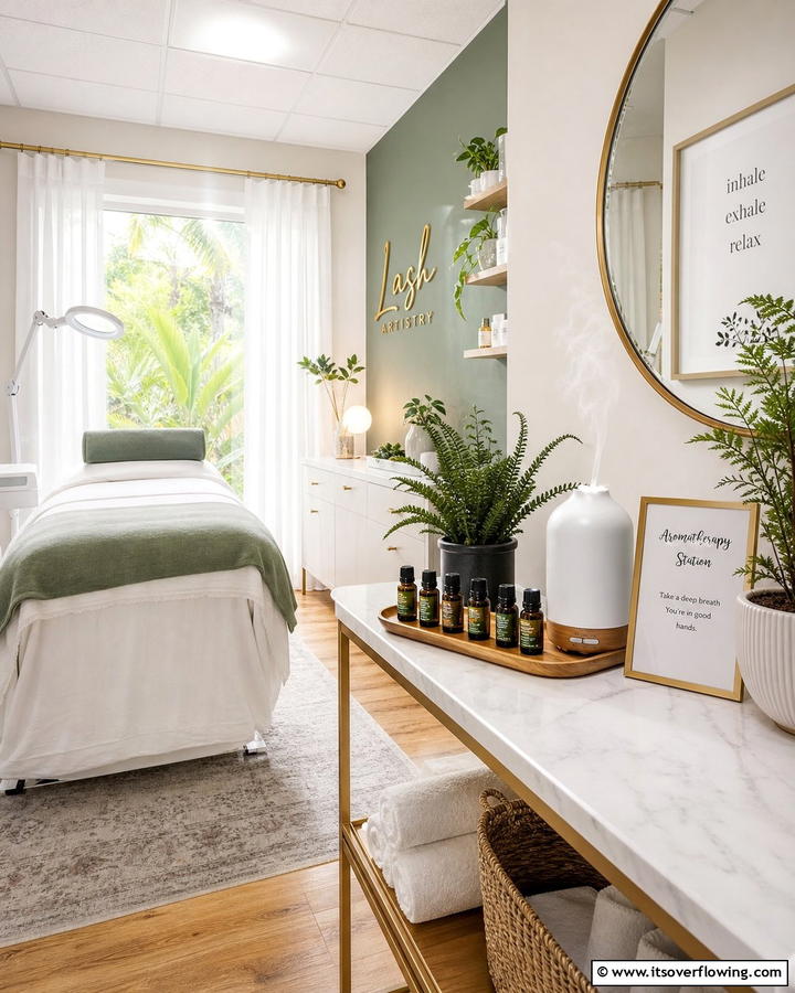 Aromatherapy Stations - 20 Lash Room Ideas for a Stunning Beauty Space